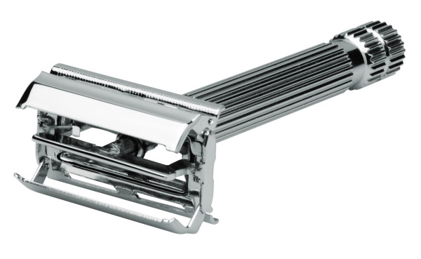 Rasierer Tradition Rasierhobel silber geriffelt