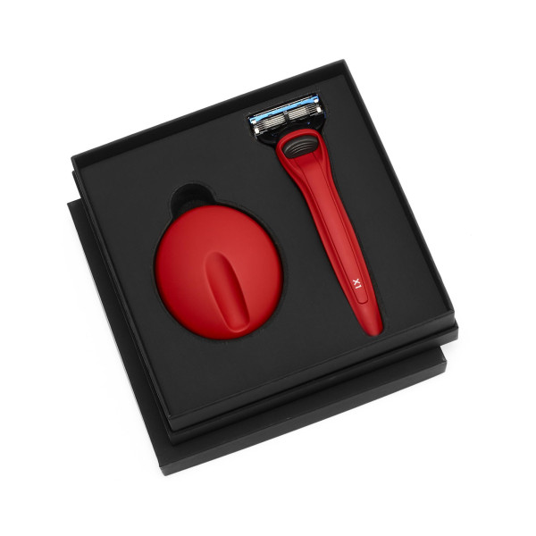 X1 Matte Red | Set mit Nassrasierer und Ständer