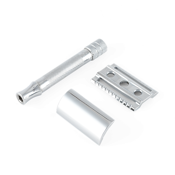 Rasierhobel 33c | kurzer Griff | verchromt | Gradschnitt
