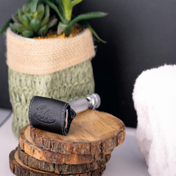 Klingenschutz für Nassrasierer Leder braun